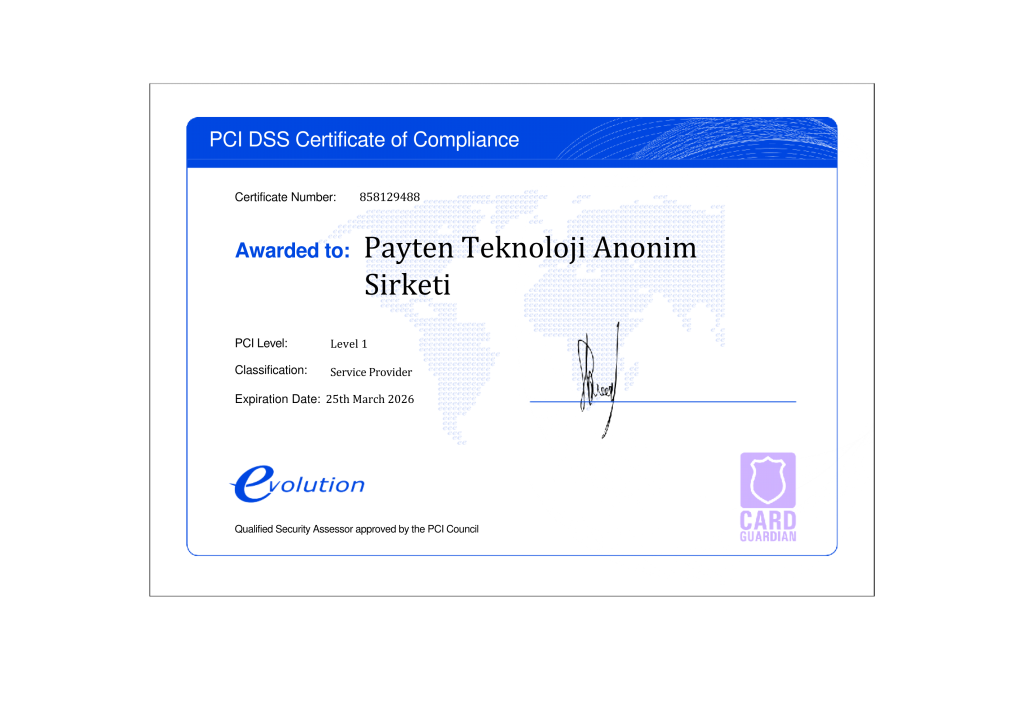 Payten PCI-DSS Compliance Sertifika